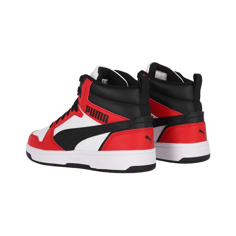 Zapatilla Puma Rebound V6 Mid Joven White/Red/Black-3