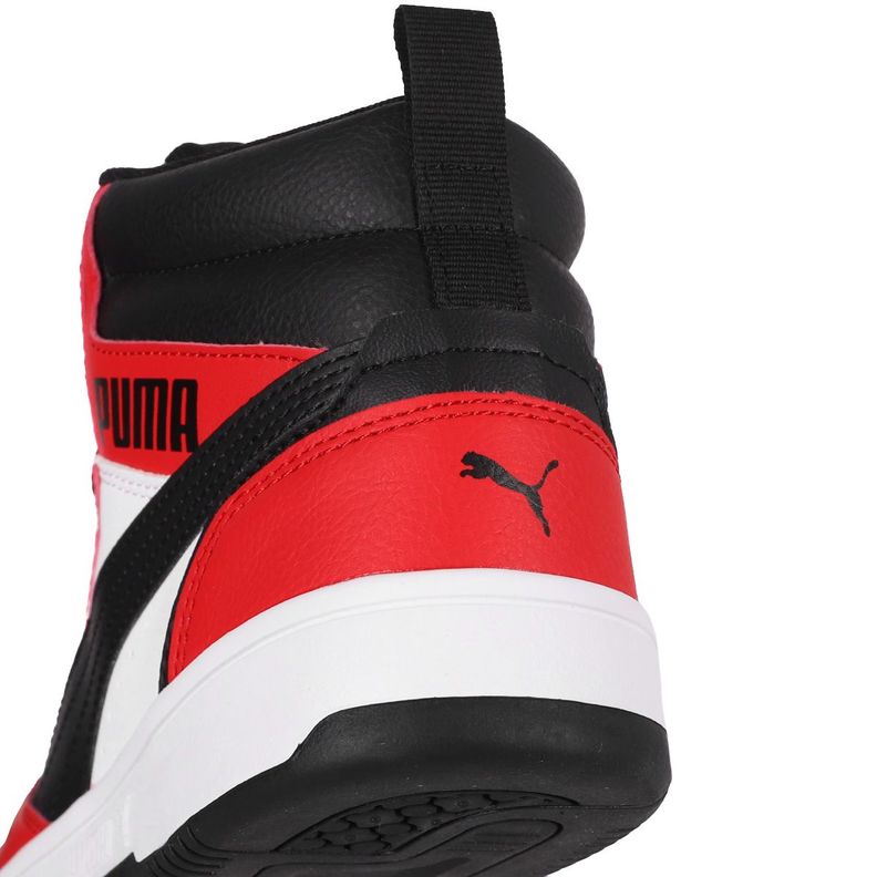 Zapatilla Puma Rebound V6 Mid Joven White/Red/Black-5