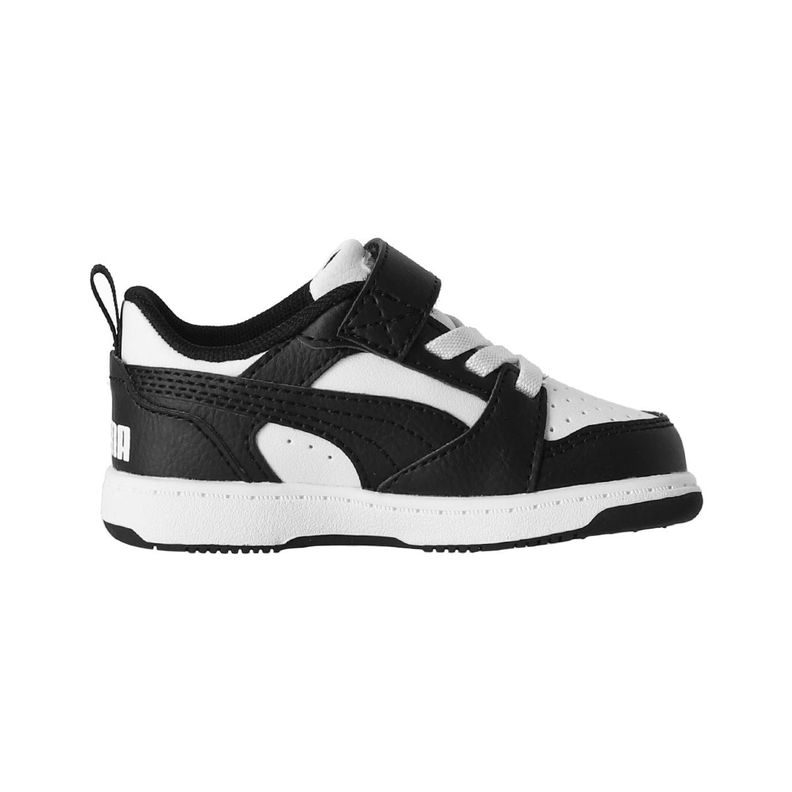 Zapatilla Puma Rebound V6 Niños TD Negras/Blanca-1