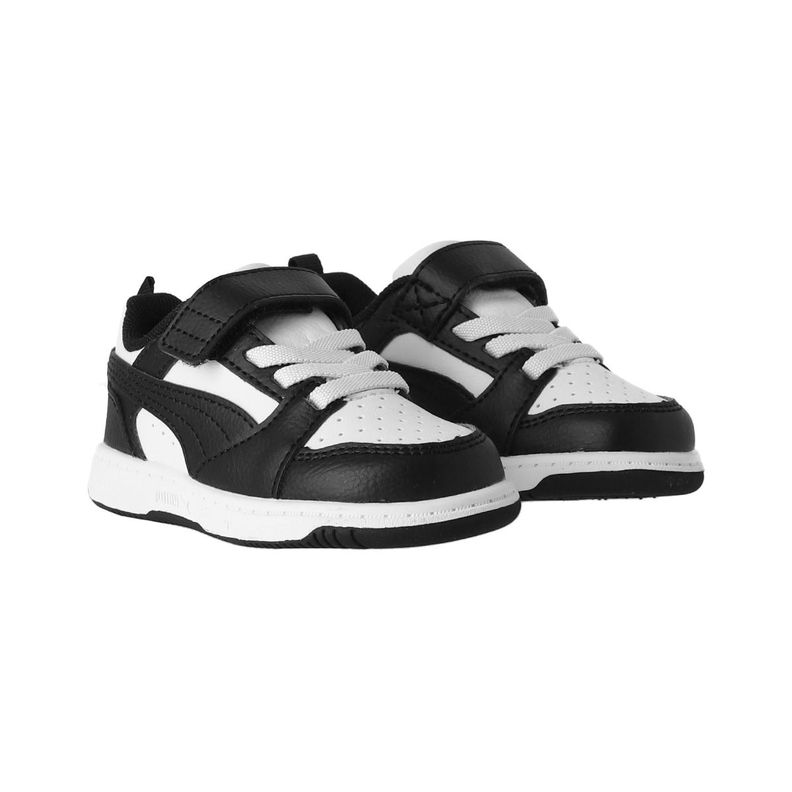 Zapatilla Puma Rebound V6 Niños TD Negras/Blanca-2