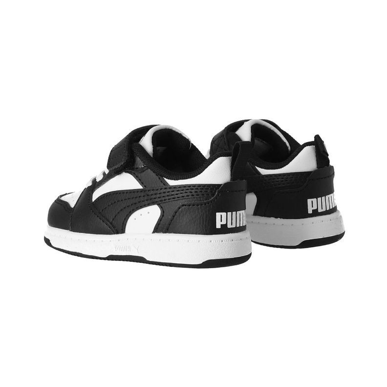 Zapatilla Puma Rebound V6 Niños TD Negras/Blanca-3
