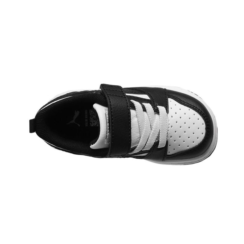 Zapatilla Puma Rebound V6 Niños TD Negras/Blanca-4