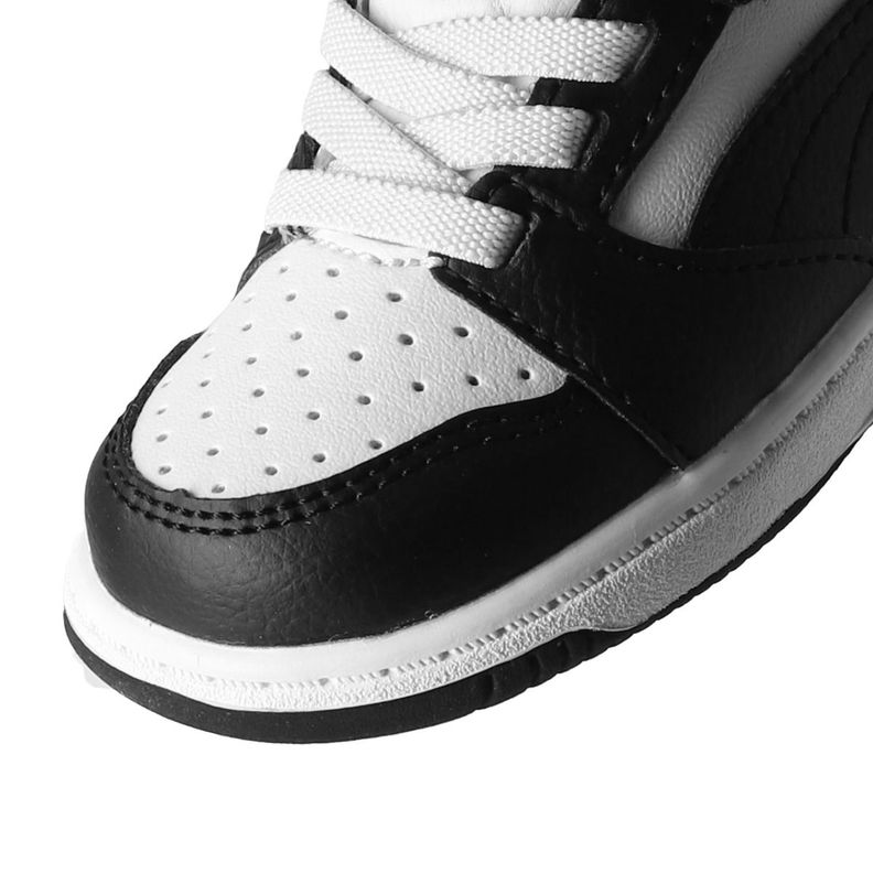 Zapatilla Puma Rebound V6 Niños TD Negras/Blanca-5