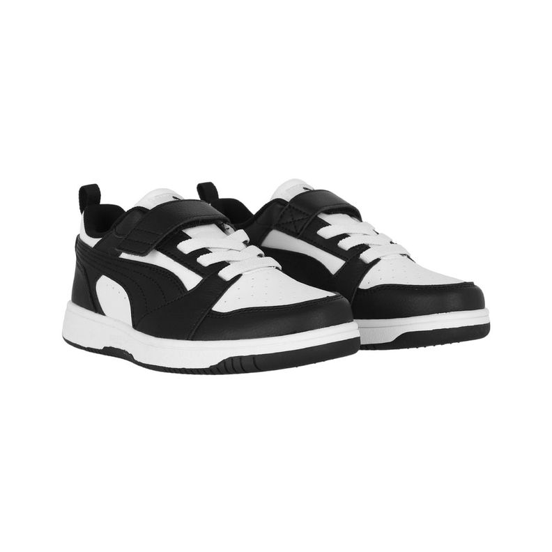 Zapatilla Puma  Rebound v6 Niños Negras/Blanca-2