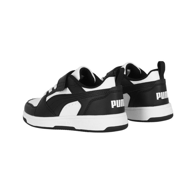 Zapatilla Puma  Rebound v6 Niños Negras/Blanca-3