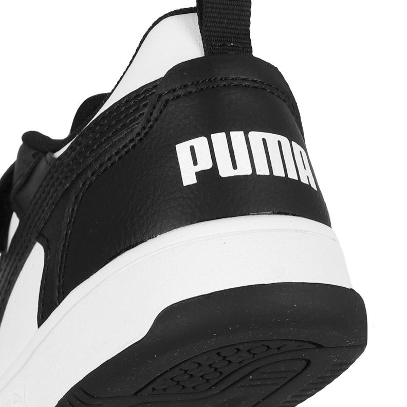Zapatilla Puma  Rebound v6 Niños Negras/Blanca-5