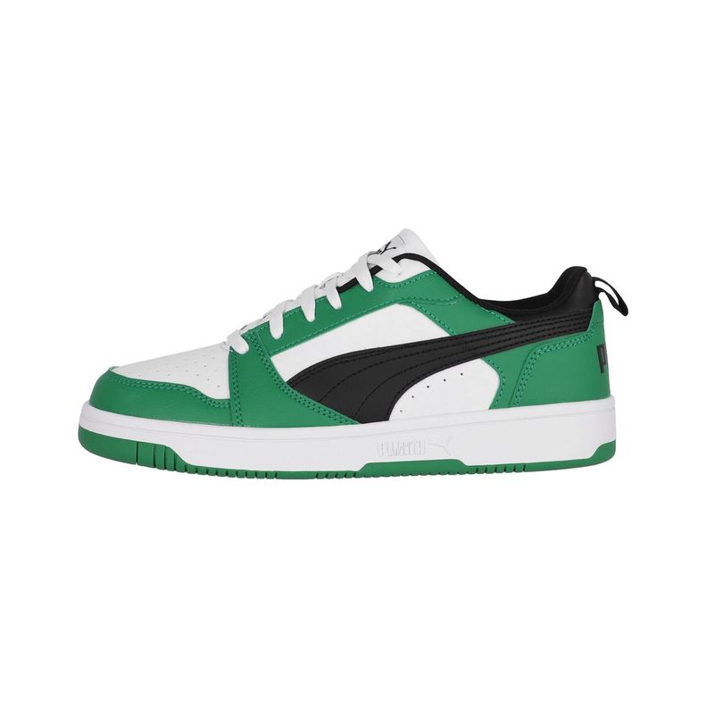 Zapatilla Puma Rebound v6 Low Hombre White/Black/Green-0