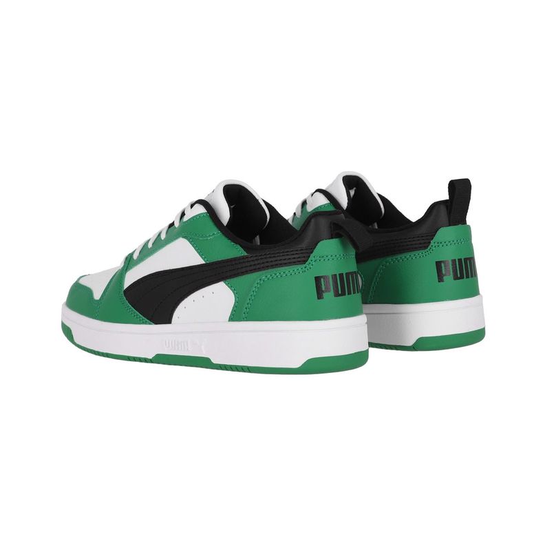 Zapatilla Puma Rebound v6 Low Hombre White/Black/Green-2