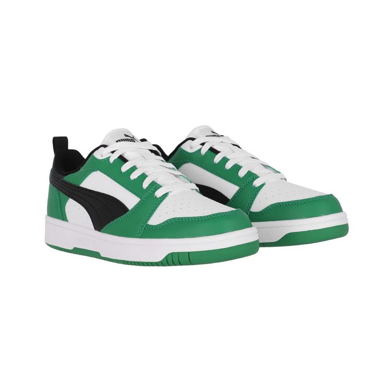 Zapatilla Puma Rebound v6 Low Hombre White/Black/Green-3