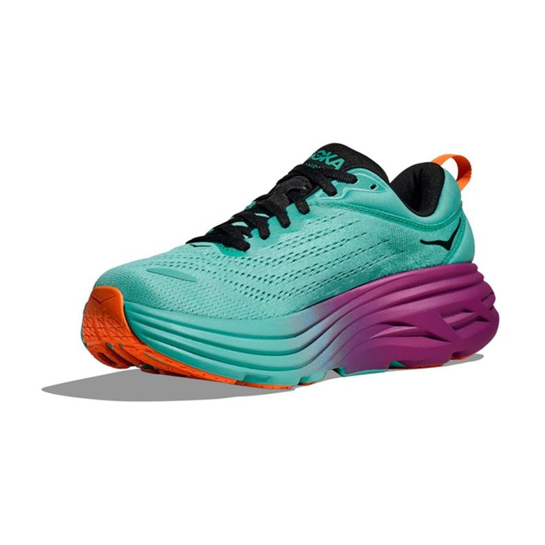 Zapatillas Hoka Bondi 8 Hombre Electric Aqua/Black-2