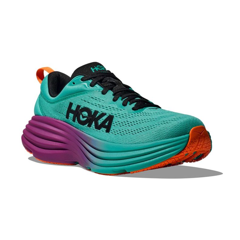 Zapatillas Hoka Bondi 8 Hombre Electric Aqua/Black-5