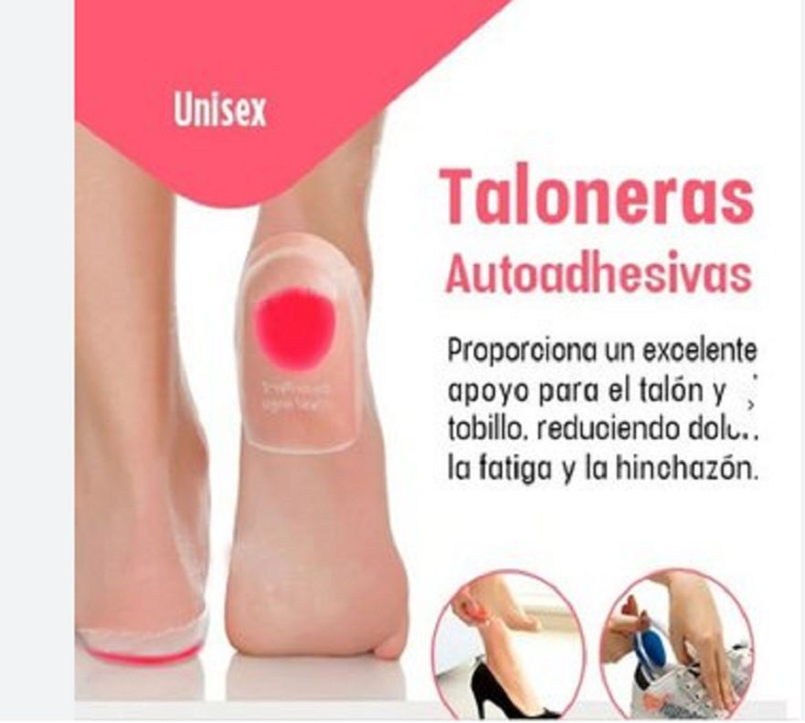 Par Taloneras PLantillas Gel Silicona Ortopedica Rosada ( 2 Unidades)-3