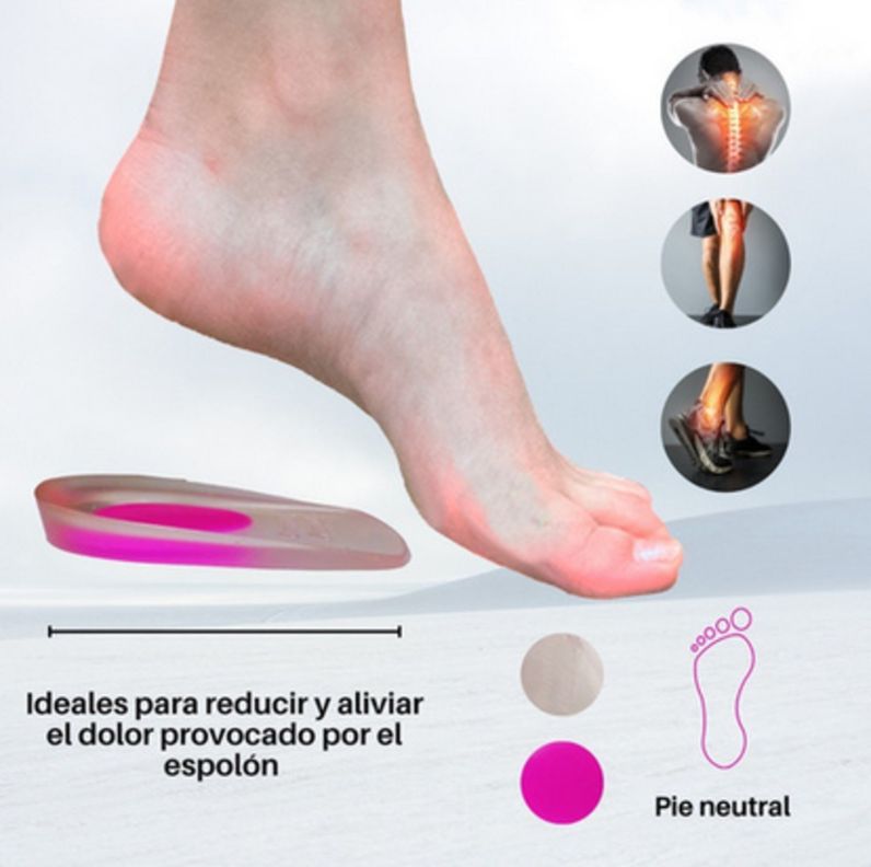 Par Taloneras PLantillas Gel Silicona Ortopedica Rosada ( 2 Unidades)-4