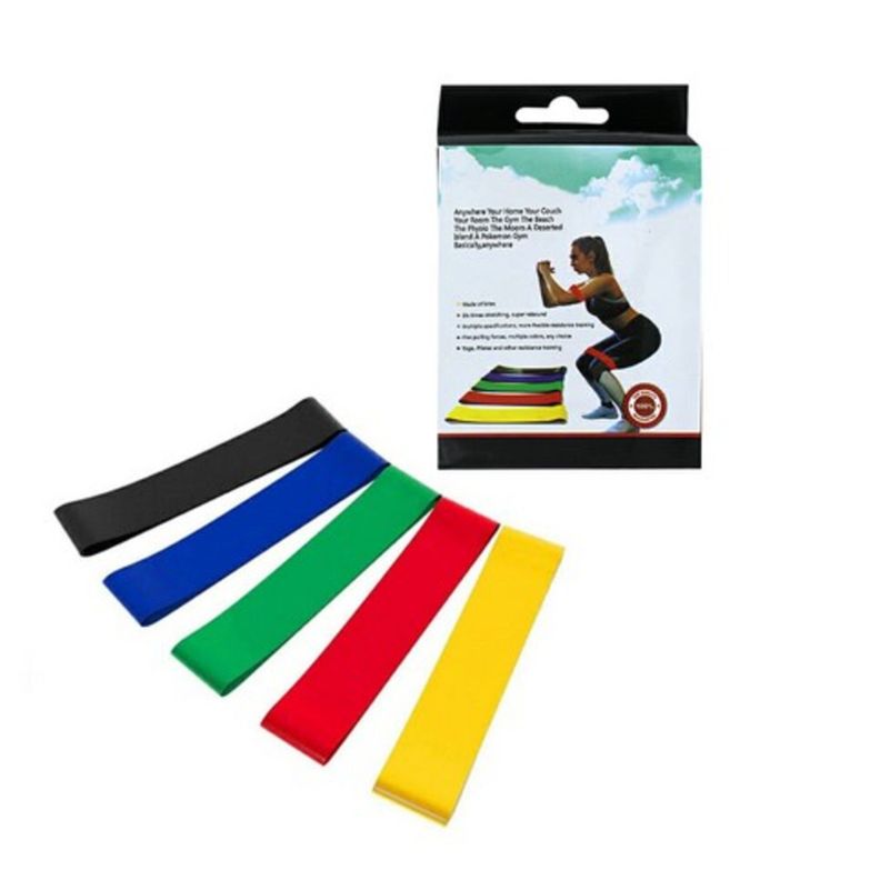 Set 5 Bandas Elásticas Resistencia Entrenamiento Ejercicio-1
