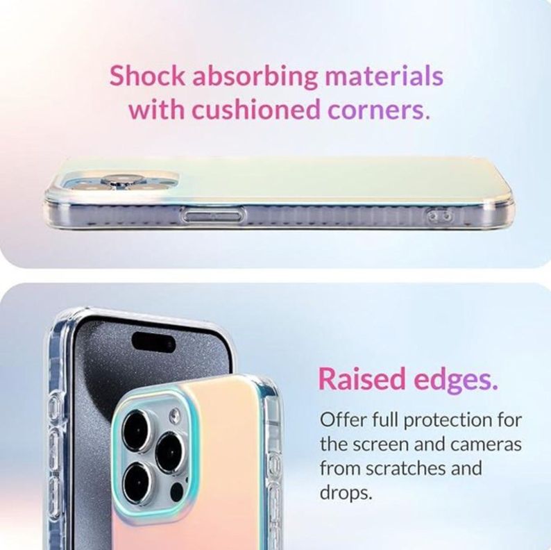 Carcasa iPhone 15 Pro Funda Tpu Transparente Colores Aurora-5