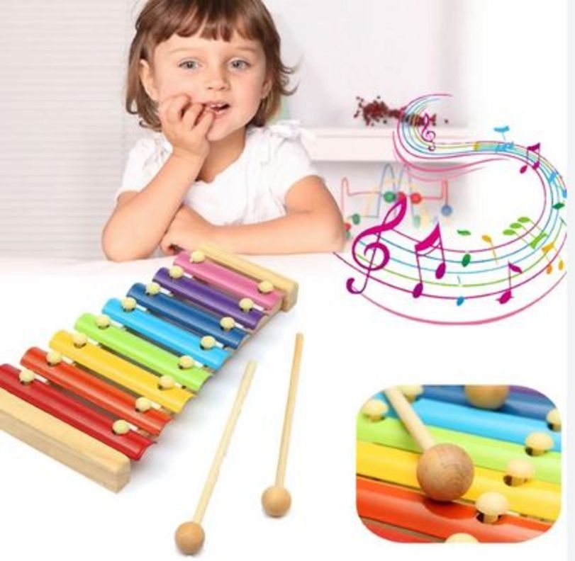 Xilofono Metalofono 8 Notas De Madera Para Niños Y Niñas-1
