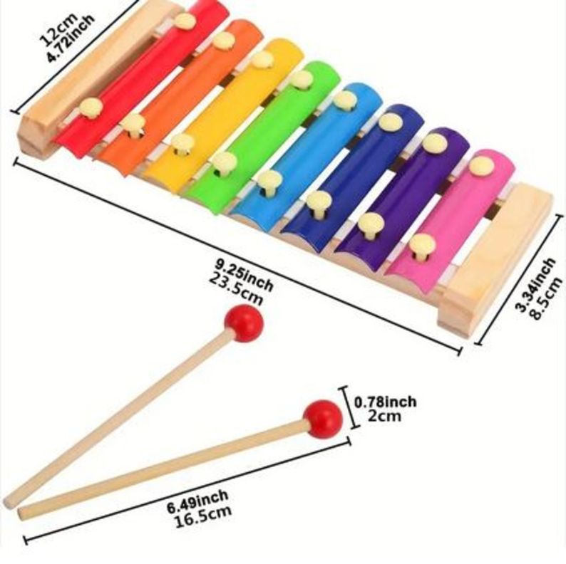Xilofono Metalofono 8 Notas De Madera Para Niños Y Niñas-4