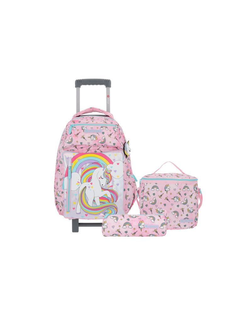 Pack Mochila con ruedas Niña Xtrem New Run Rosado-0
