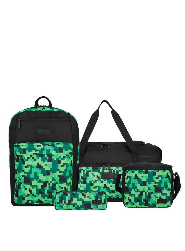Megapack 2.0 5XT Mochila Niño Xtrem Pixels Verde-0