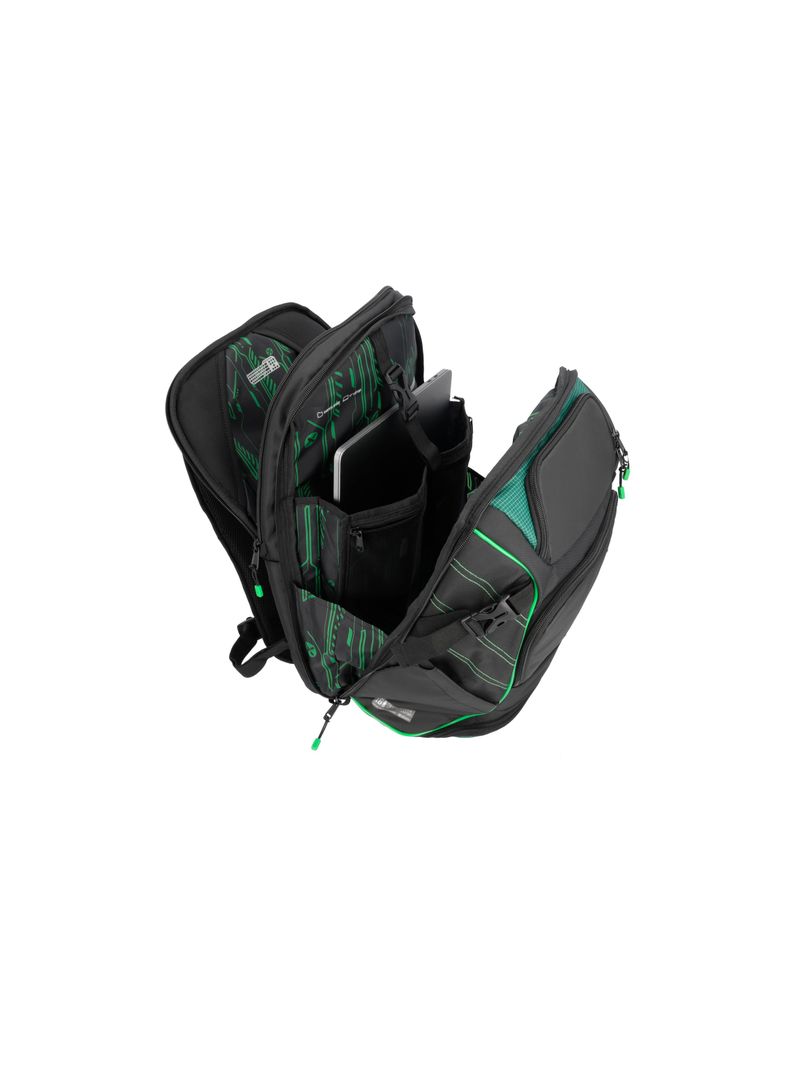 Gamerpack Mochila Notebook Xtrem Negro/Verde 17"-3