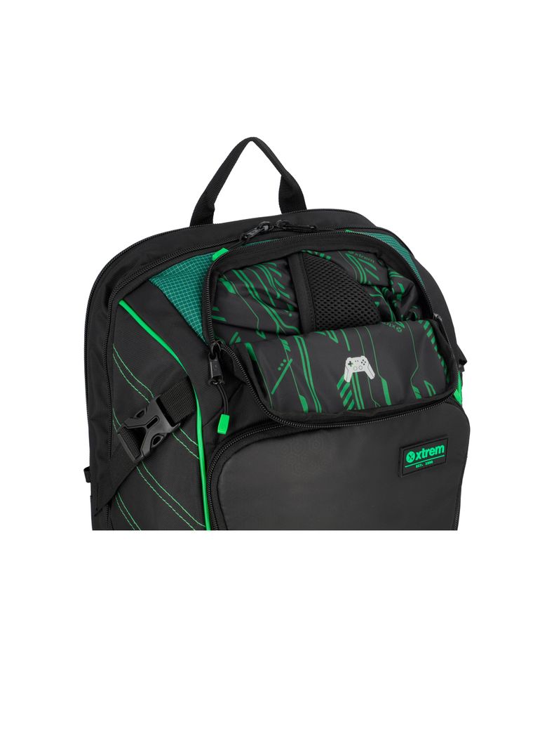 Gamerpack Mochila Notebook Xtrem Negro/Verde 17"-6