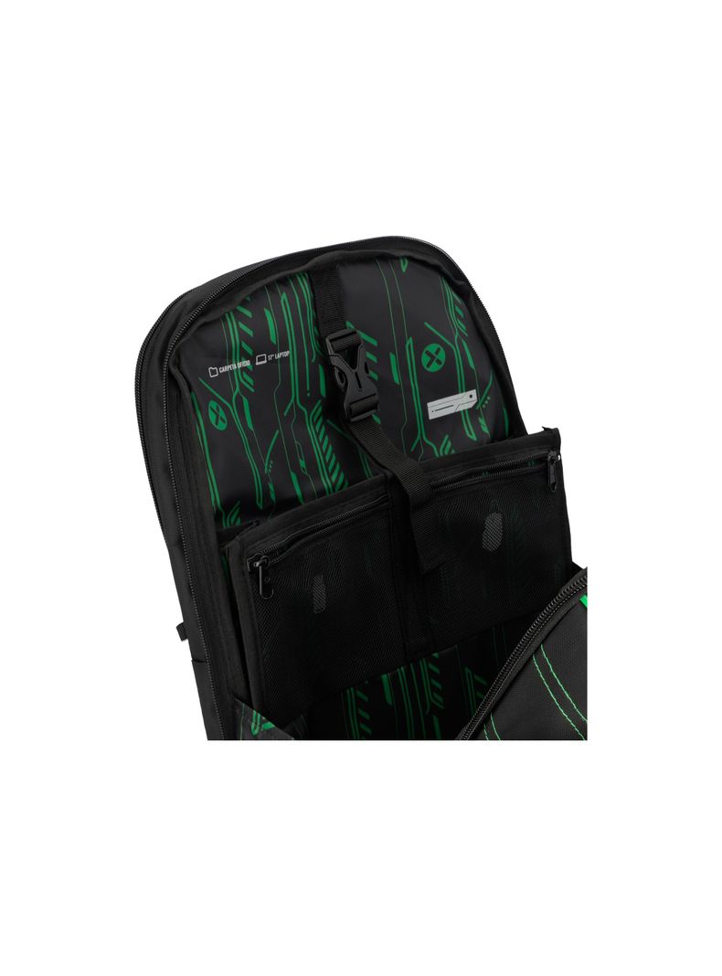 Gamerpack Mochila Notebook Xtrem Negro/Verde 17"-9