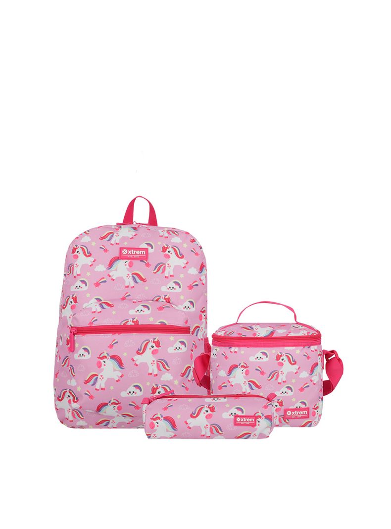 Triple Pack 5XT Mochila Niña Xtrem Unicornio Púrpura-0