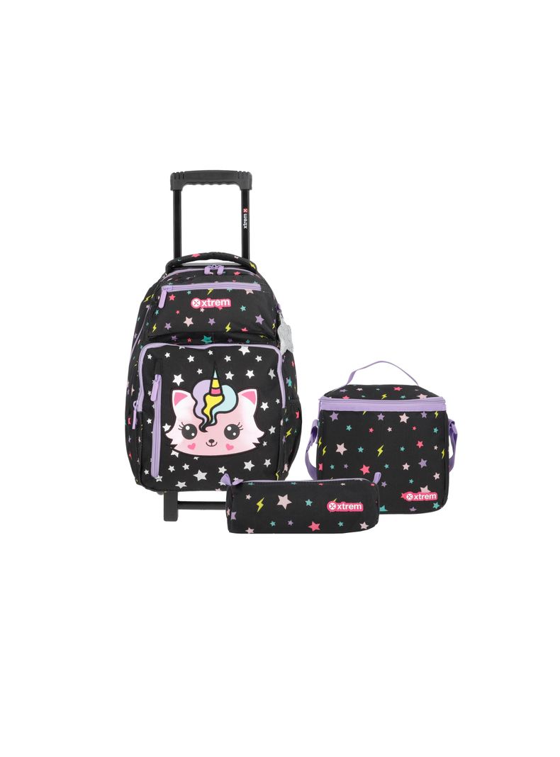 Pack Mochila con ruedas Niña Xtrem New Run Negro-0