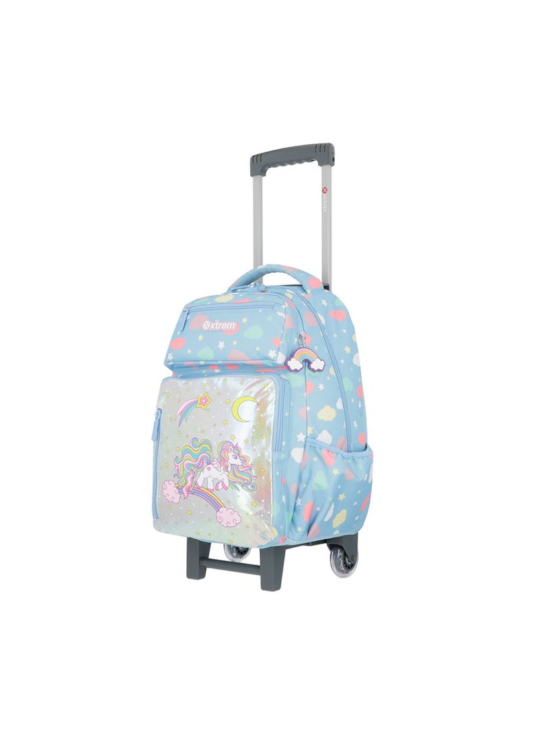 Pack Mochila con ruedas Xtrem Run 5XT Unicornio Azul-1