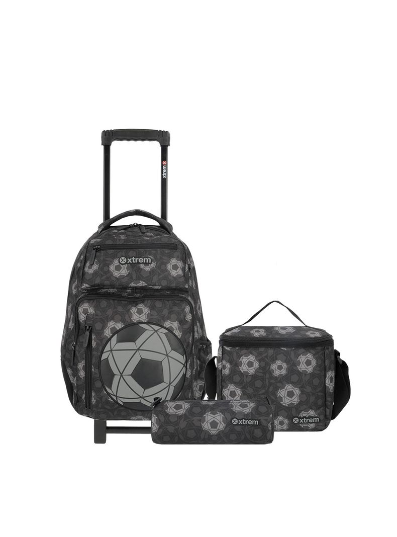 Pack Mochila con ruedas Xtrem Run 5XT Fútbol Negro-0