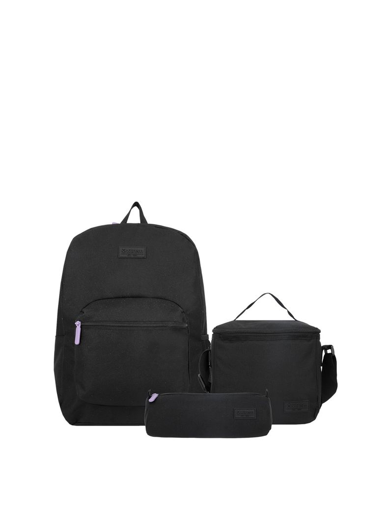 Triple Pack 5XT Mochila Niña Xtrem Negro/Lila-0
