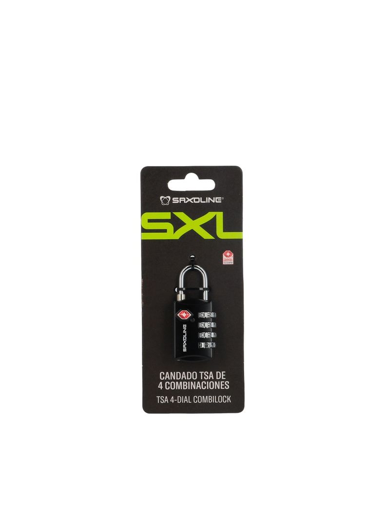 Candado para Maleta con 4 diales TSA Saxoline Negro XS