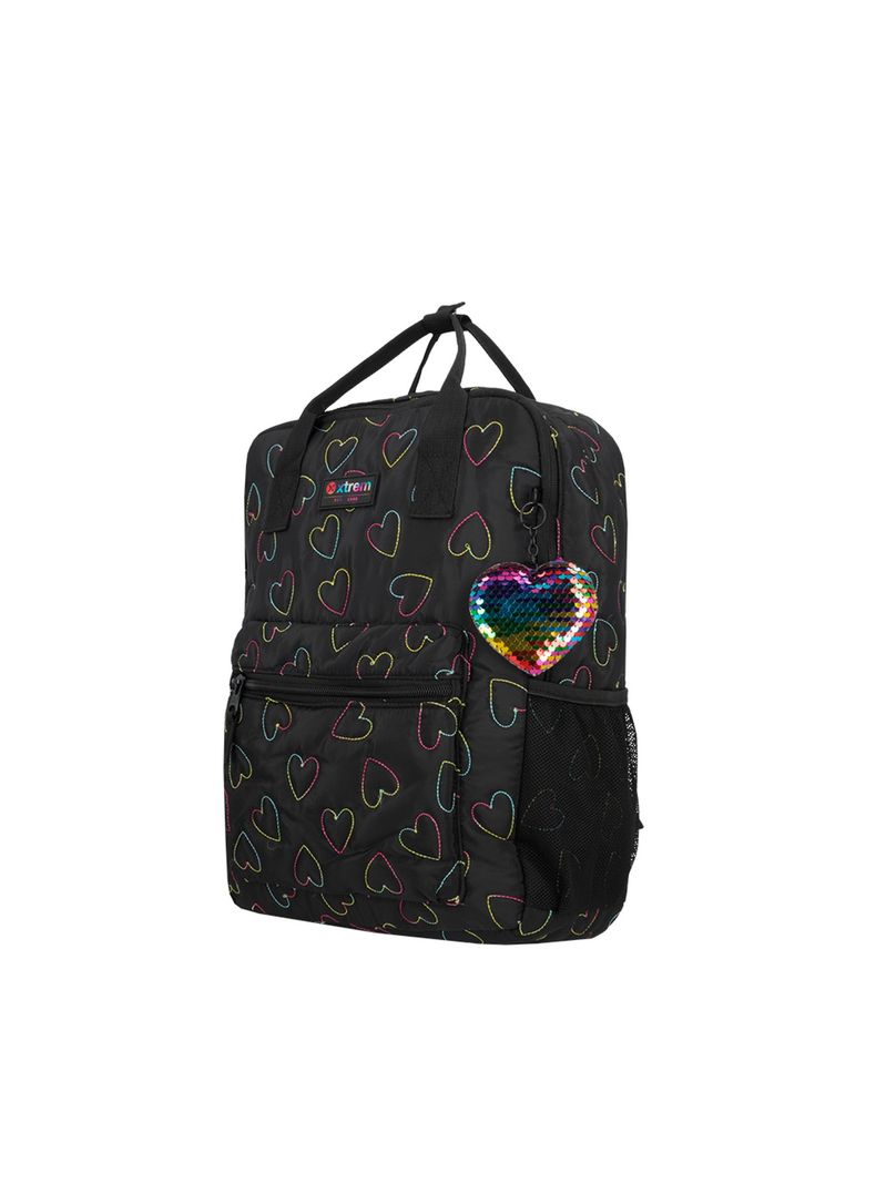Mochila Notebook Xtrem Leia 5XT Corazones Negro 15"-1