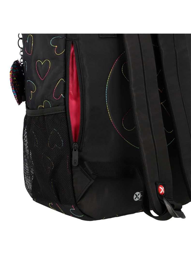 Mochila Notebook Xtrem Leia 5XT Corazones Negro 15"-6