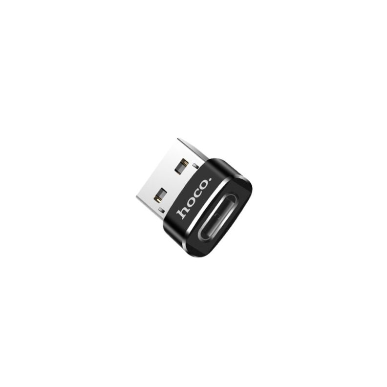 Adaptador Convertidor Otg Usb A Tipo C Marca Hoco Ua6 Negro
