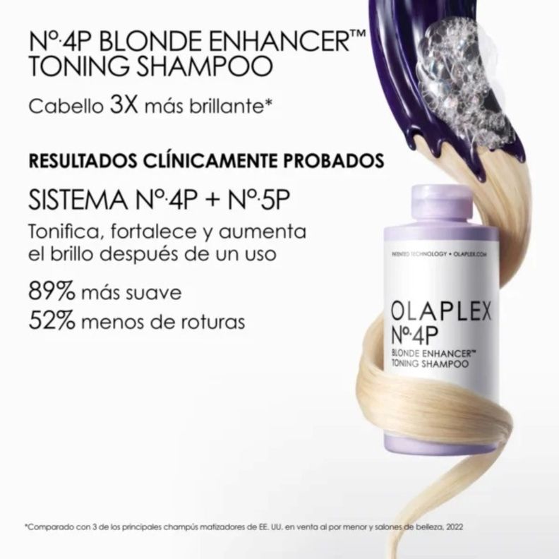 Olaplex 4-P Blonde Enhancer Toning Shampoo 250ml-5
