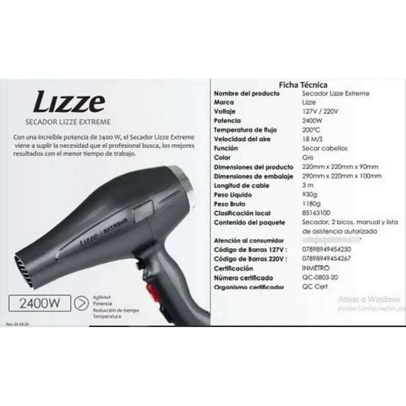 Secador Lizze Extreme 2400W-3