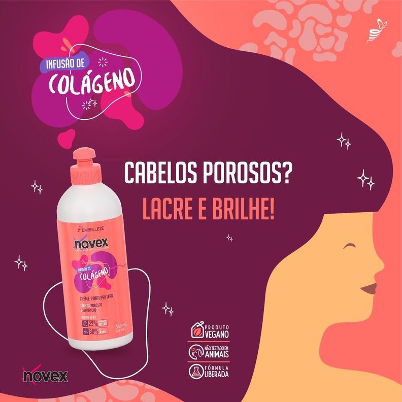 CREMA PARA PEINAR INFUSAO DE COLAGENO NOVEX 300ML-3