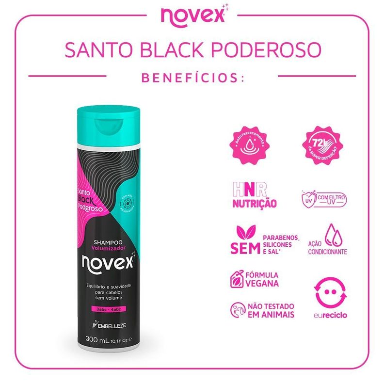 MEUS CACHOS SANTO BLACK HIDRATANTE SHAMPOO 300ml-2
