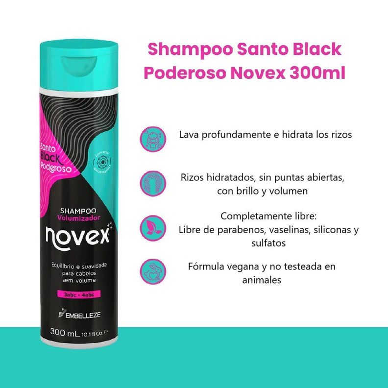 MEUS CACHOS SANTO BLACK HIDRATANTE SHAMPOO 300ml-3