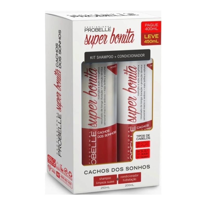 KIT SHAMPOO Y ACONDICIONADOR 450ML RIZOS DE ENSUEÑO PROBELLE-0