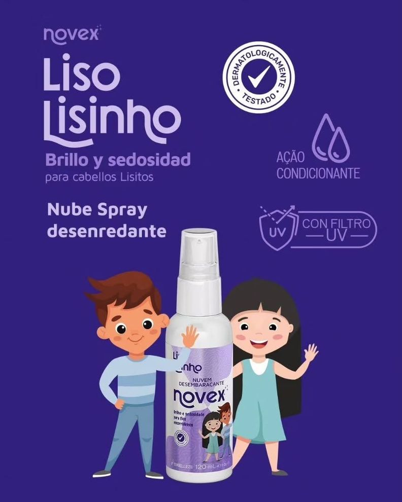 DESENREDANTE DE CABELLOS NIÑOS LISO LISINHO NOVEX 120ML-2