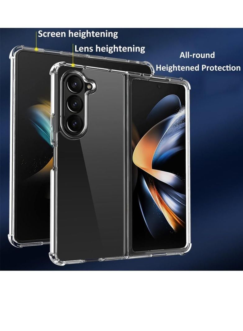 Carcasa Transparente Reforzada Para Samsung Z Fold 6 + Lamina Hidrogel-3