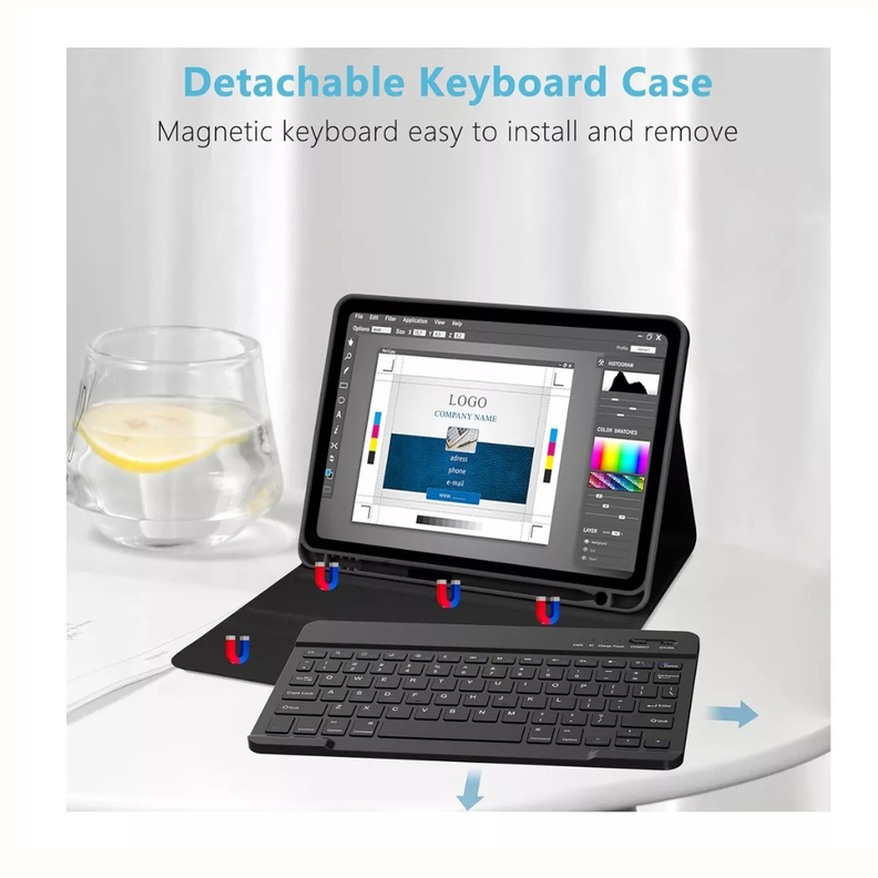 Funda Con Teclado Bluetooth Para iPad Air 11 M2 2024 -4