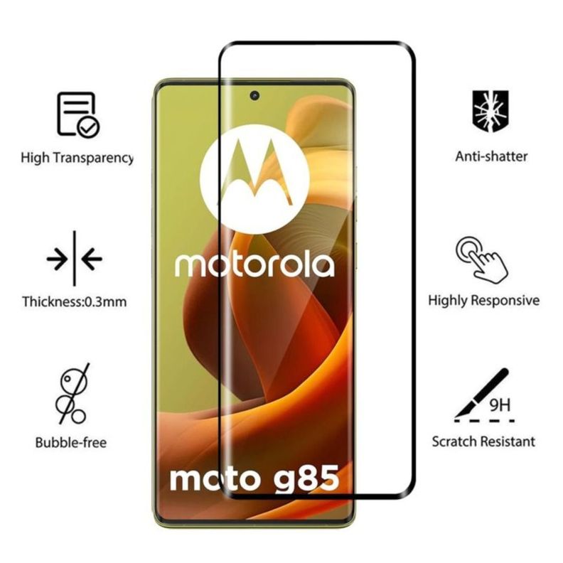 Lamina Mica de vidrio Curva Para Motorola G85 -1