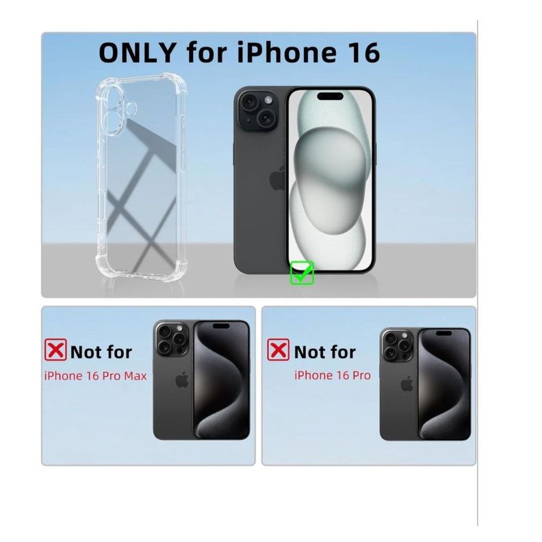  Carcasa Funda Transparente Antigolpes Para iPhone 16 -1