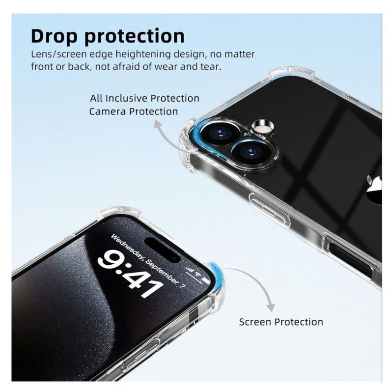  Carcasa Funda Transparente Antigolpes Para iPhone 16 -4