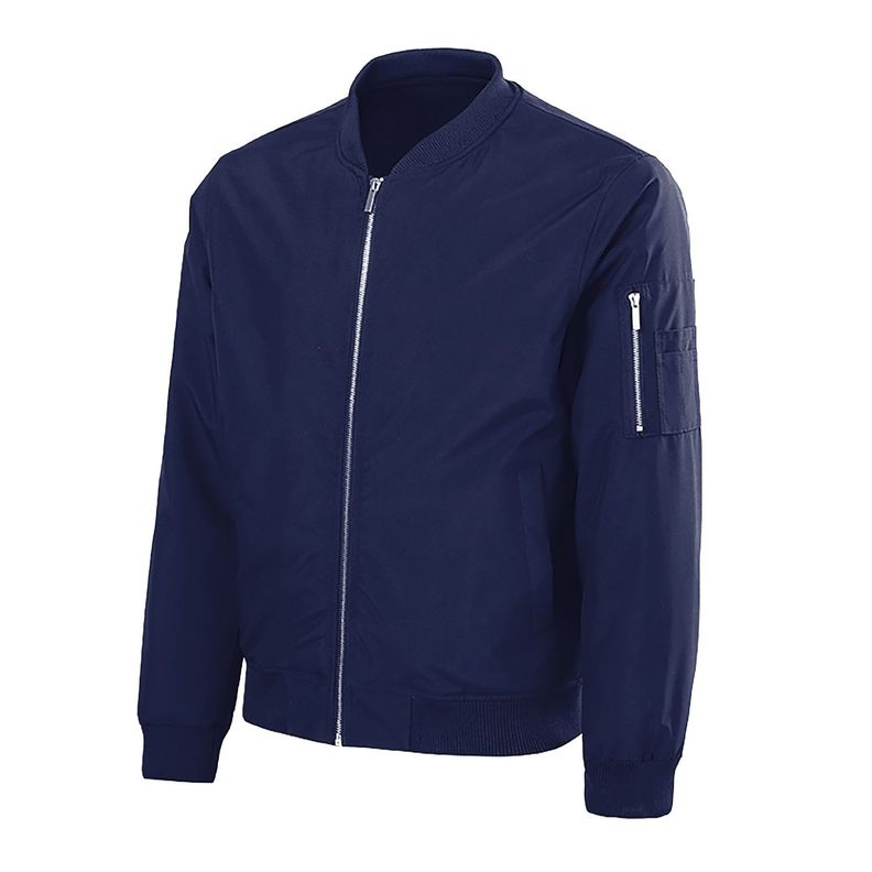 CHAQUETA BOMBER CASUAL HOMBRE AZUL MARINO-1