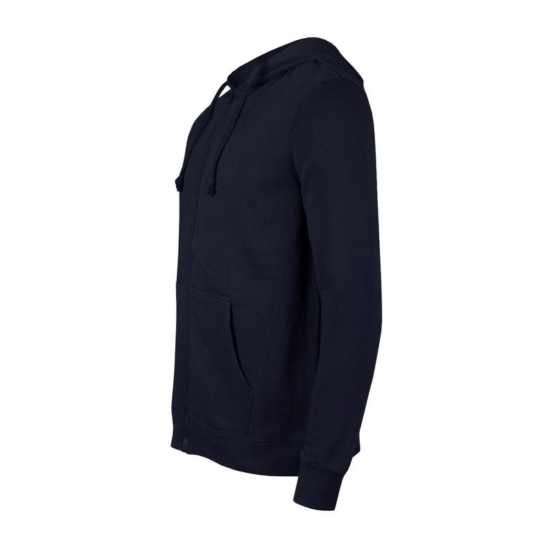 Polerón Canguro Con Cierre Unisex Azul Marino -1