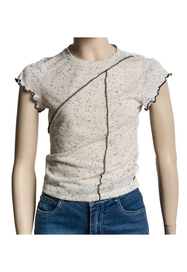 Polera Pili Regular Rulet Contratono Color Crudo Cacao-0